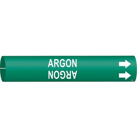 Brady Pipe Marker, Argon, Green, 4 to 6 In 4006-D