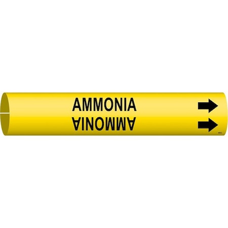 Brady Pipe Marker, Ammonia, Yel, 2-1/2 to3-7/8 In 4005-C