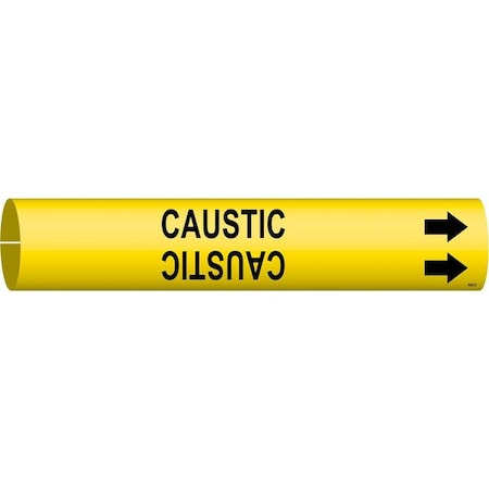 Brady Pipe Marker, Caustic, Yellow, 4 to 6 In 4020-D