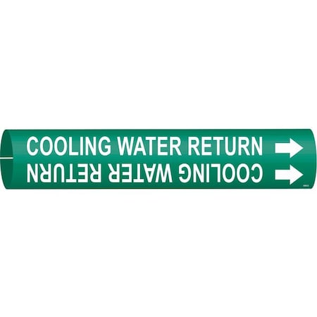 Brady Pipe Marker, Cooling Water Return, 4to6 In 4043-D