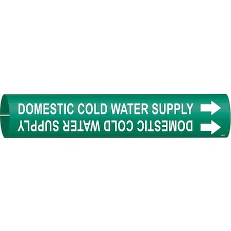 Brady Pipe Marker, Domestic Cold Water Supply, 4050-C 4050-C