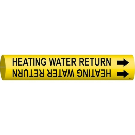 Brady Pipe Marker, Heating Water Return, Yellow, 4072-C 4072-C