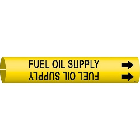 Brady Pipe Mrkr, Fuel Oil Supply, 2-1/2to3-7/8In 4065-C