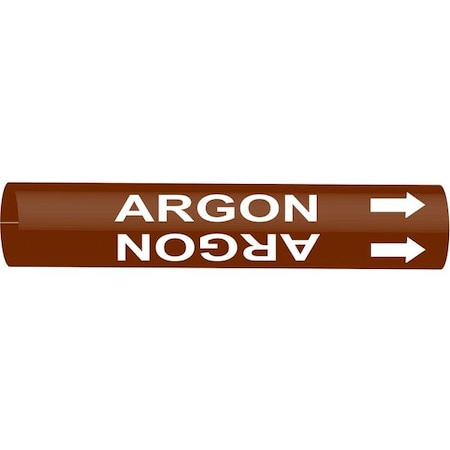 Brady Pipe Marker, Argon, Brown, 8 to 9-7/8 In 4291-G