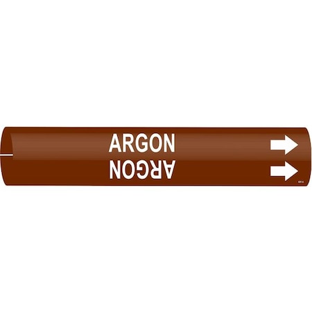 Brady Pipe Marker, Argon, Brown, 2-1/2 to3-7/8 In 4291-C