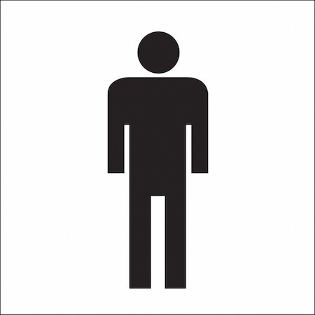 Brady Restroom Sign, Man Picto, 7 in x 7 in, Rectangle, Polyester, 88516 88516