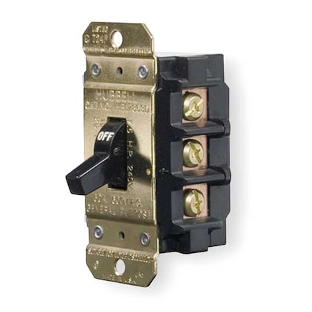 Hubbell Wiring Device-Kellems Manual Motor Switch, 40 A, 2 P, 1 Phase, Toggle, Circuit-Lock Series, No Enclosure HBL7842D