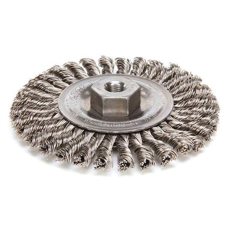 Weiler Twist Wire Wheel Wire Brush, Threaded Arbor 96276