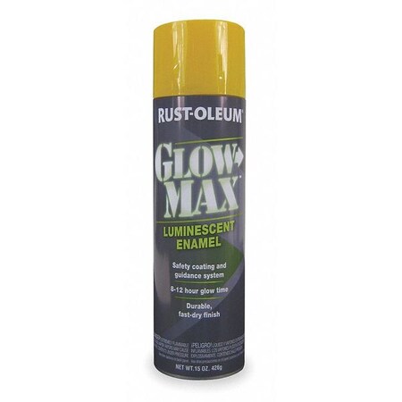 Rust-Oleum Spray Paint, Luminescent Yellow, Flat, 15 oz. 223885