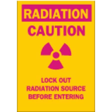 Brady Radiation & Laser Sign, 14 in H x 10 in W, Aluminum, Rectangle 42869