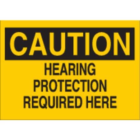 Brady Caution Sign, 7 in Height, 10 in Width, Plastic, Rectangle, English 25468