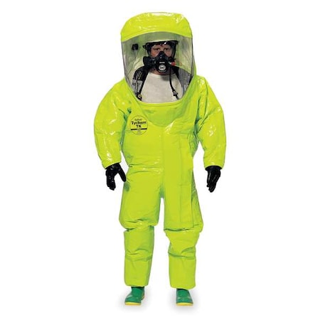 DUPONT Encapsulated Suit, Yellow, Tychem(R) 10000, Zipper TK555TLY2X000100