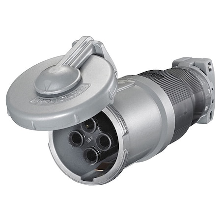 Hubbell Wiring Device-Kellems Watertight Pin & Sleeve Connector, 60 A, 600V AC/250V DC, Three Phase, 3 Pole, Style 2 Grounding HBL460CS2W