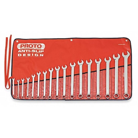 Proto Combination Wrench Set, Metric, 17 pcs. J1200RM-T500