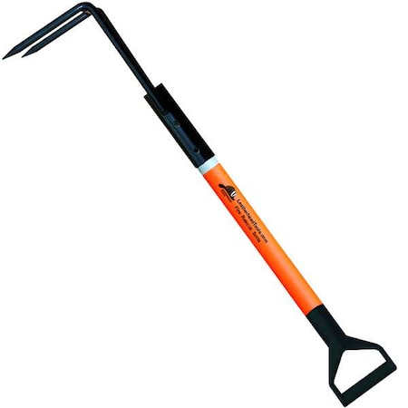 Leatherhead Tools Rubbish Hook, 3 ft. Pro-Lite Pole, HiViz Orange, D-Handle PLO-3RH-D