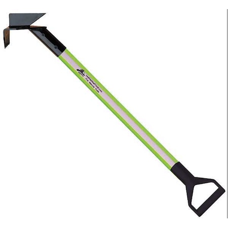 Leatherhead Tools Drywall Hook, 12 ft. Dog Bone Pole, HiViz Lime, D-Handle DBL-12DH-D