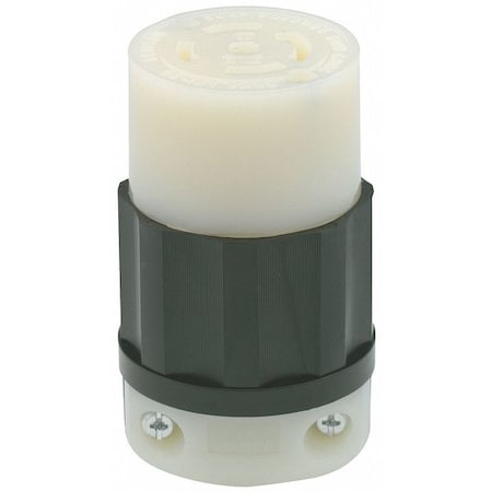 Leviton Locking Connector, L21-30R, 30 A, 120/208V AC, Three Phase, 4 Pole, Screw Terminals, Black, White 2813