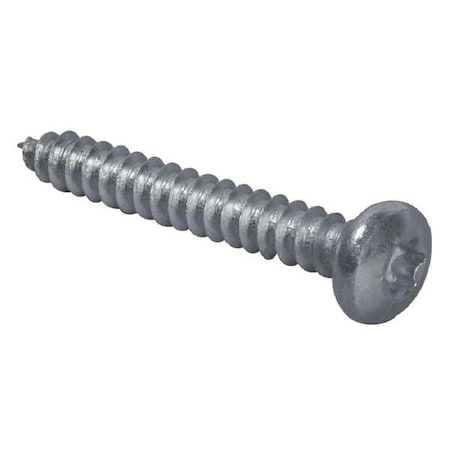Tamper-Pruf Screws Sheet Metal Screw, #6 x 1 in, Zinc Plated Steel Pan Head Torx Drive, 100 PK 400960