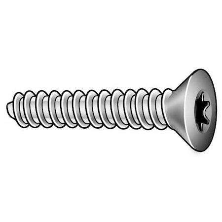 Tamper-Pruf Screws Sheet Metal Screw, #4 x 3/8 in, Zinc Plated Steel Flat Head Torx Drive, 50 PK 440550