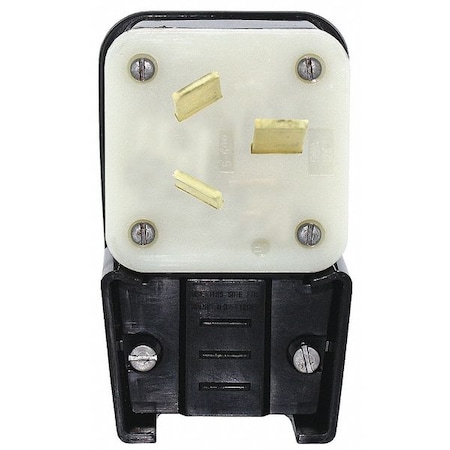 Leviton Straight Blade Plug, 10-50P, 50 A, 125/250V AC, 3 Pole, Screw Terminals, Non-Grounded 9450-P