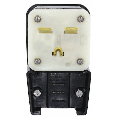 Leviton Straight Blade Plug, 6-30P, 30 A, 250V AC, 2 Pole, Screw Terminals, Grounded 9630-P