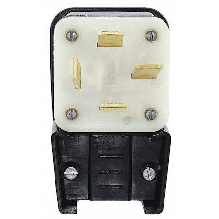Leviton Straight Blade Plug, 18-60P, 60 A, 120/208V AC, 4 Pole, Screw Terminals, Non-Grounded 8362-P
