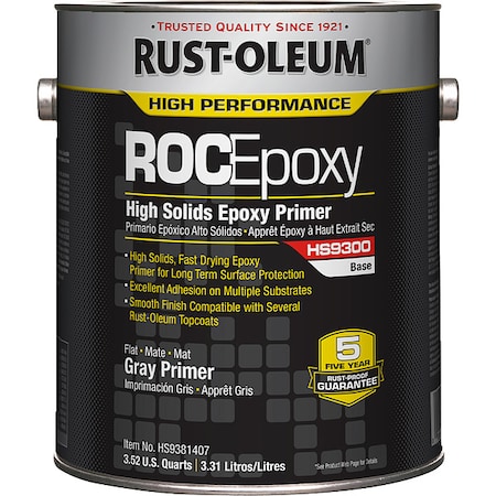 Rust-Oleum Epoxy Primer, Gray, Gloss, 1 gal, 275 to 475 sq ft/gal HS9381407