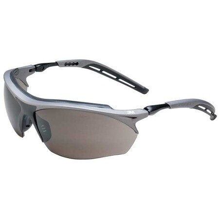 3M Safety Glasses, GT, Gray Anti-Fog Lens, Polycarbonate, Black Half-Frame, Wraparound 14247-00000-20