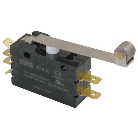 Zoro Select Snap Action Switch, Hinge Roller, Lever Actuator, DPDT, 15 A at 240 V AC Contact Rating 5JEH3