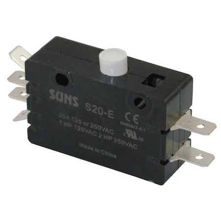 Zoro Select Industrial Snap Action Switch, Pin, Plunger Actuator, DPDT, 20A @ 240V AC Contact Rating 5JEH5