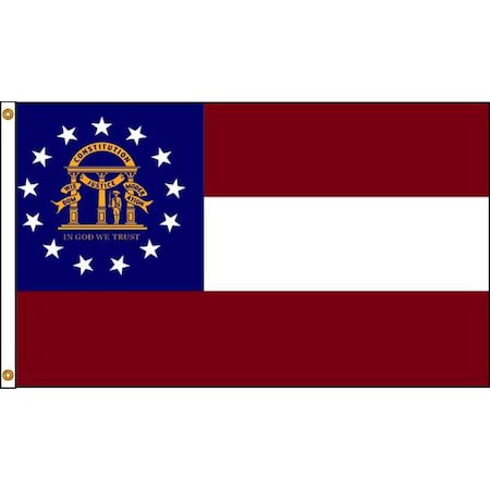 Annin Flagmakers Georgia Flag, 5x8 Ft, Nylon 141164