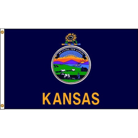 Annin Flagmakers Kansas Flag, 4x6 Ft, Nylon 141870