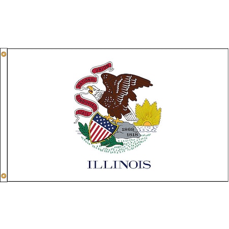 Annin Flagmakers Illinois Flag, 5x8 Ft, Nylon 141480