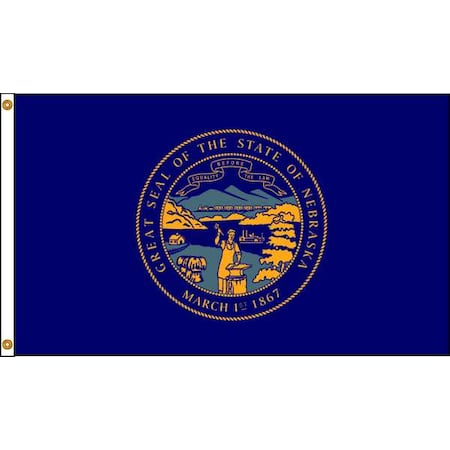 Annin Flagmakers Nebraska Flag, 5x8 Ft, Nylon 143280
