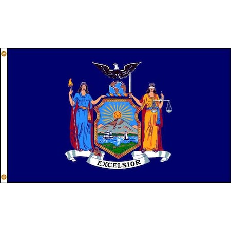 Annin Flagmakers New York Flag, 5x8 Ft, Nylon 143880