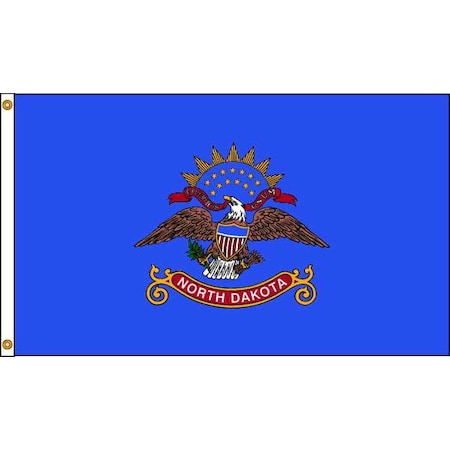 Annin Flagmakers North Dakota Flag, 4x6 Ft, Nylon 144170