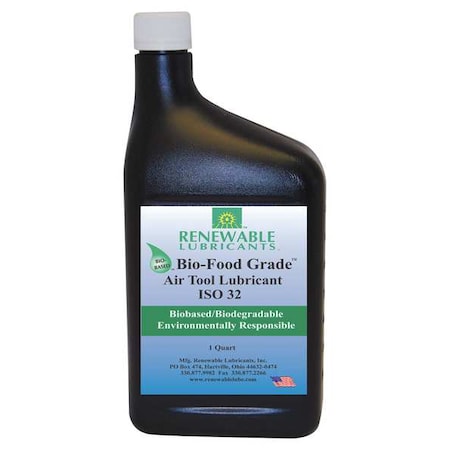 Renewable Lubricants 32 oz., Bottle, Vegetable Oil, Yellow 87461
