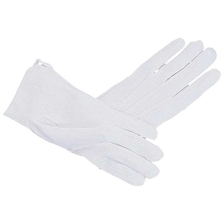 Annin Flagmakers Knit Gloves, PVC, Dotted, Palm, Not Rated Abrasion Level, White, L, 1 PR 450305