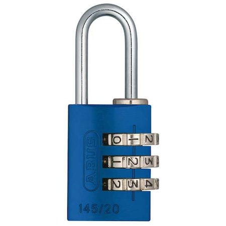 Abus Combination Padlock, Side, Blue/Silver 145/20 Blue