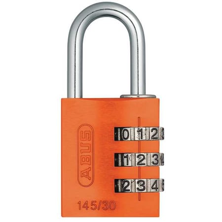 Abus Combination Padlock, Side, Black/Silver 145/30 Orange