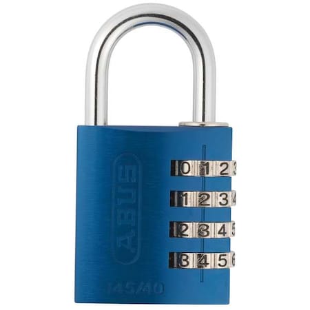 Abus Combination Padlock, Side, Black/Silver 145/40 Blue