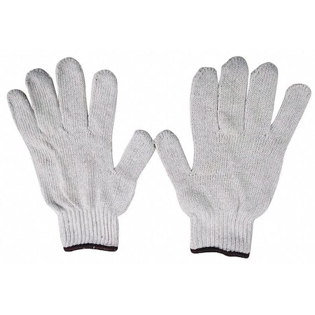 Condor Knit Gloves, Cotton/Polyester, None Uncoated, Knit, Beige, S, 1 PR 5JK53