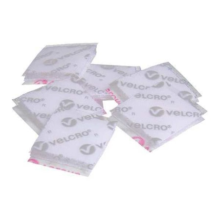 Velcro Brand Reclosable Fastener Shape, Square, Acrylic Adhesive, 1 in, 1 in W, White, 50 PK G1X1W72