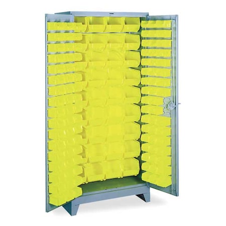 Lyon Extra-Heavy Duty Bin Cabinet, 36 in W, 82 in H, 21" D, 136 Bins DD1124