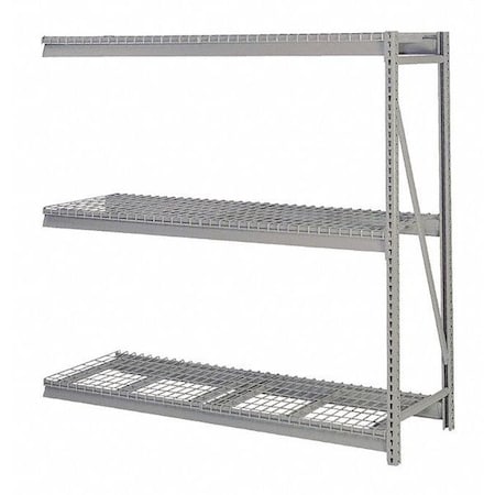 Lyon Add-On Bulk Storage Rack, 24 in D, 72 in W, 3 Shelves, Dove Gray DD67311W