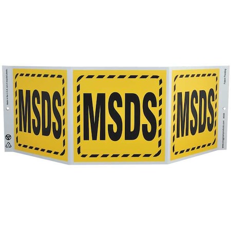 Zing MSDS Sign, 7 1/2 in Height, 20 in Width, Plastic, Rectangle, English 3058