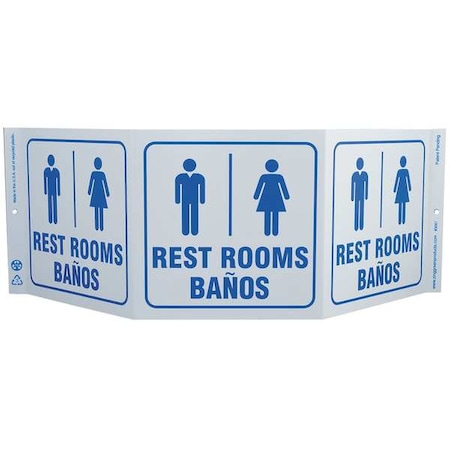 Zing Restrooms/Banos, English, Spanish 3061