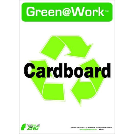 Zing Green at Work, Cardboard, 10 in W x 7 in H, Horizontal Rectangle, Plastic 0024S