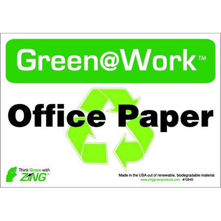 Zing Recycle Label, Office Paper, Polyester, 10 in W, 7 in H 1021S