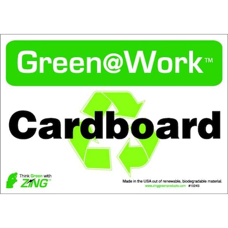 Zing Green at Work, Cardboard, 10 in W x 7 in H, Horizontal Rectangle, Plastic 1024S